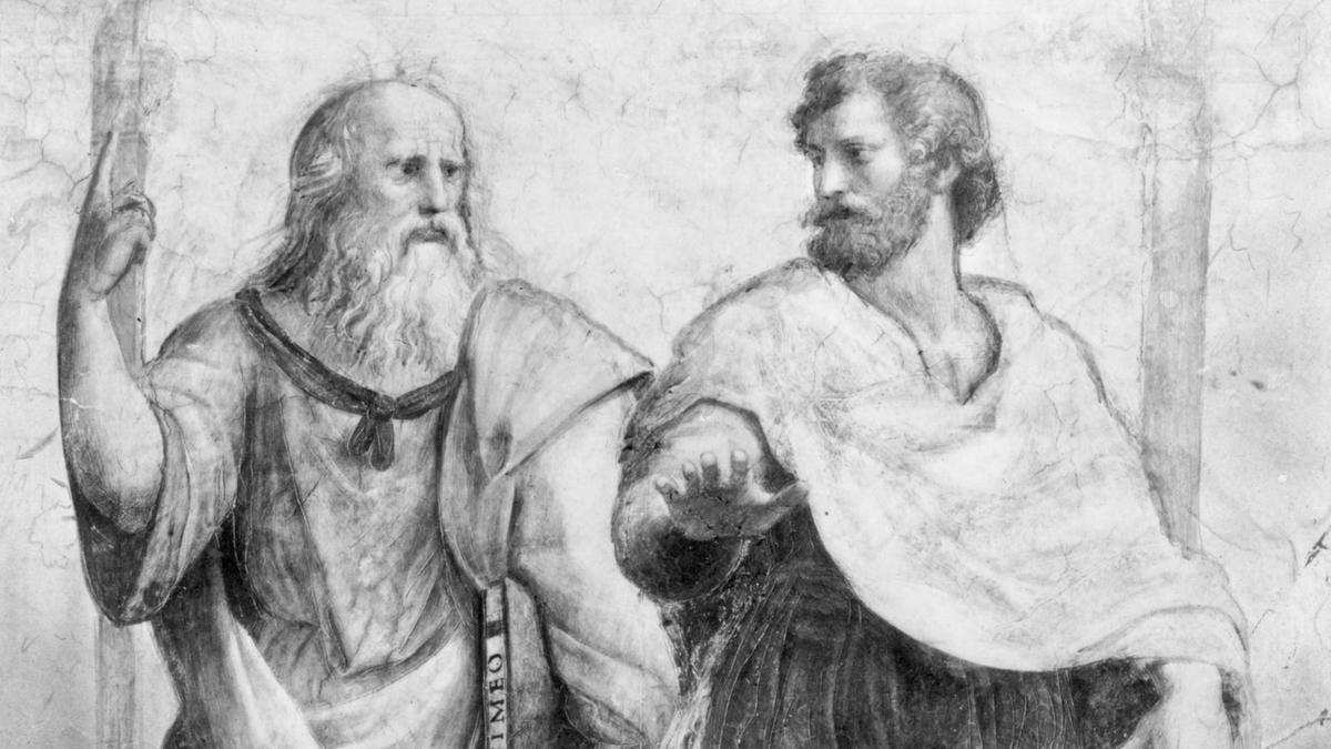 Aristotle and Plato by Raphael (The School of Athens)